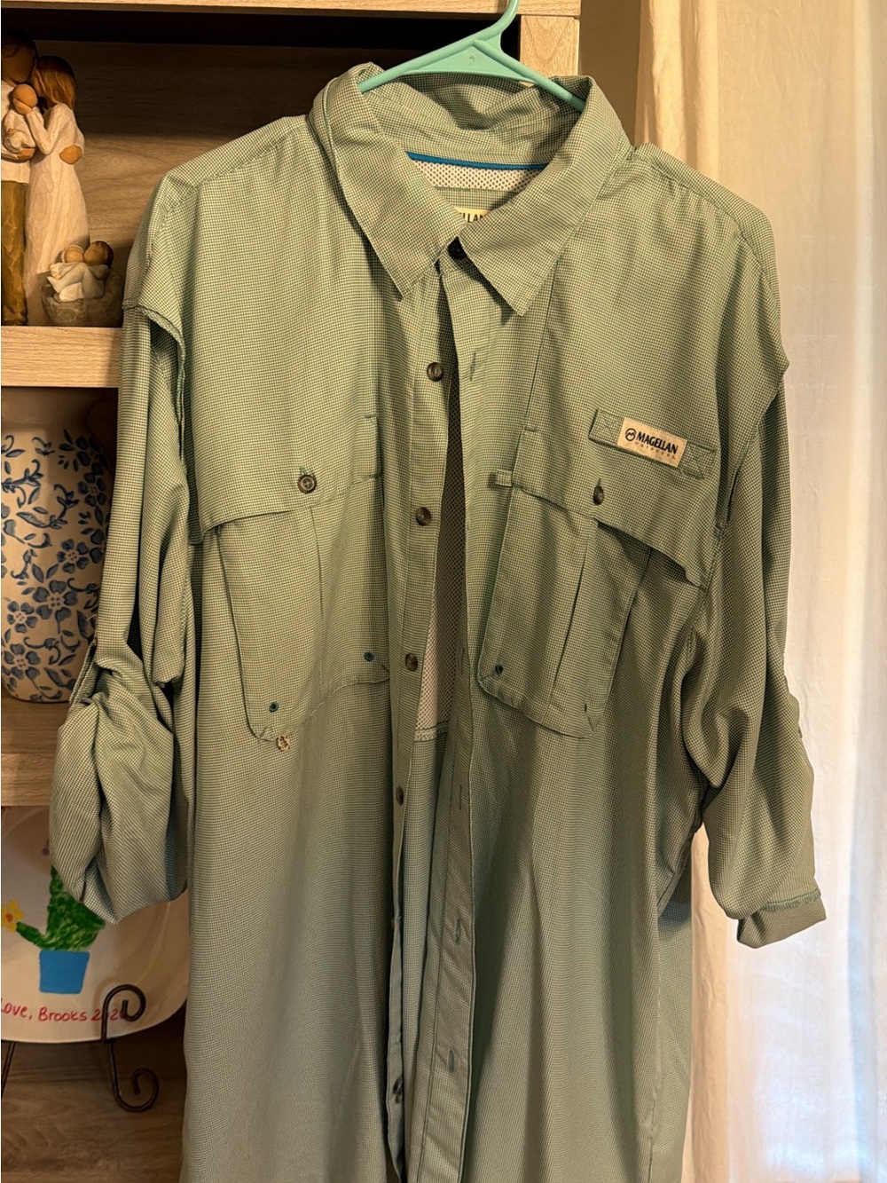 Magellan Outdoors Women's Light Sage Green Utility Button-Up Jacket